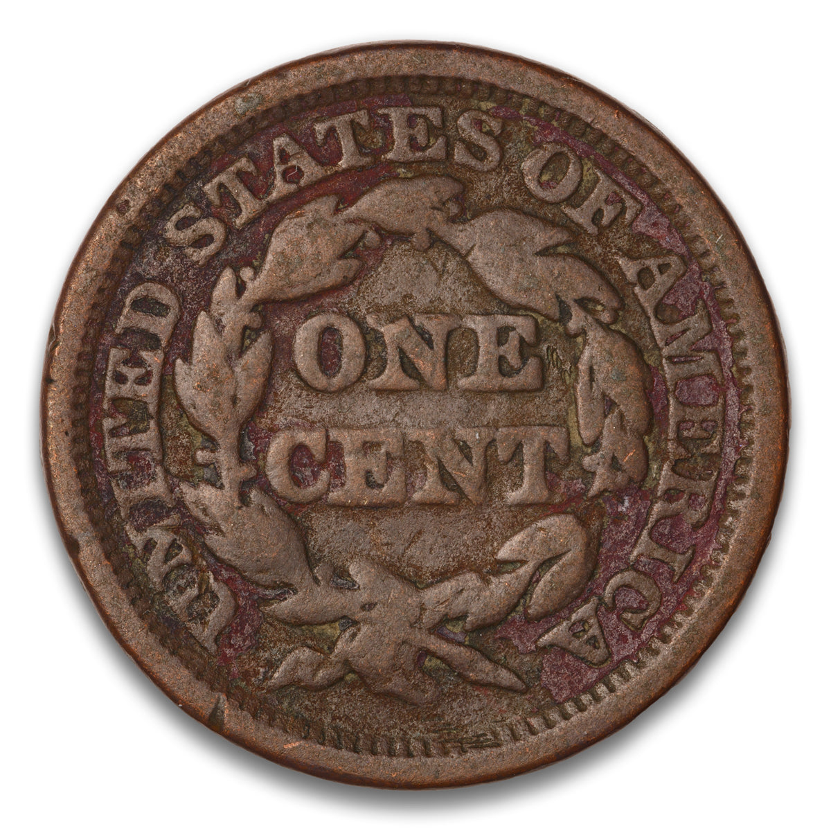 US 1 Cent Braided Hair 1848 Non-Certified G-4