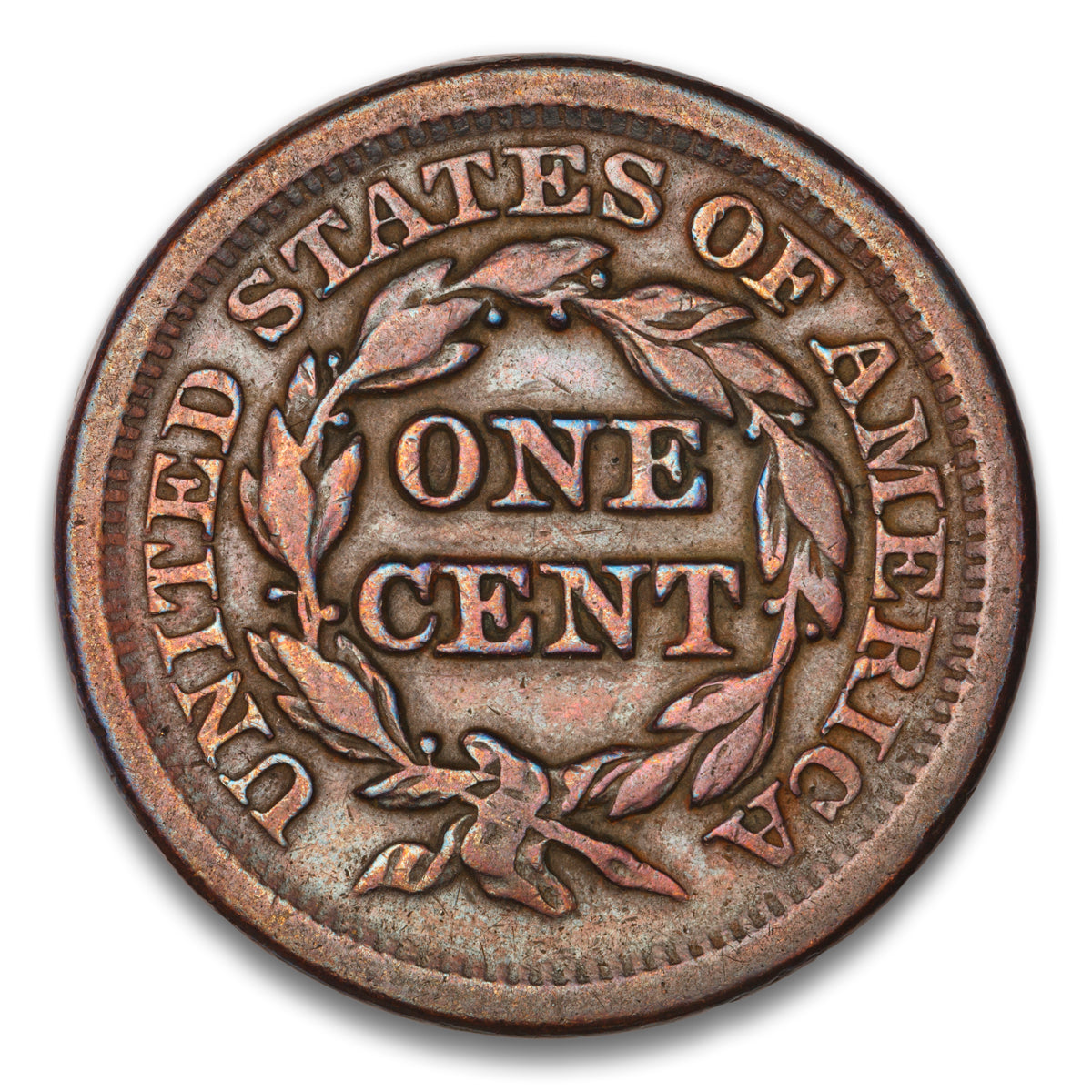 US 1 Cent Braided Hair 1851 Non-Certified F-12