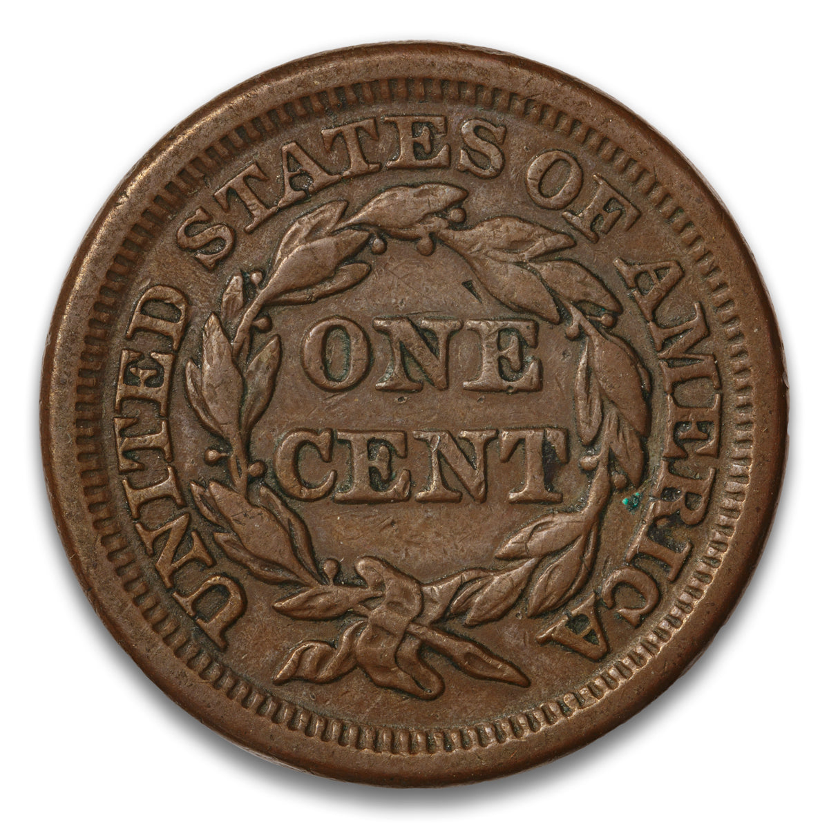 US 1 Cent Braided Hair 1853 Non-Certified VF-35
