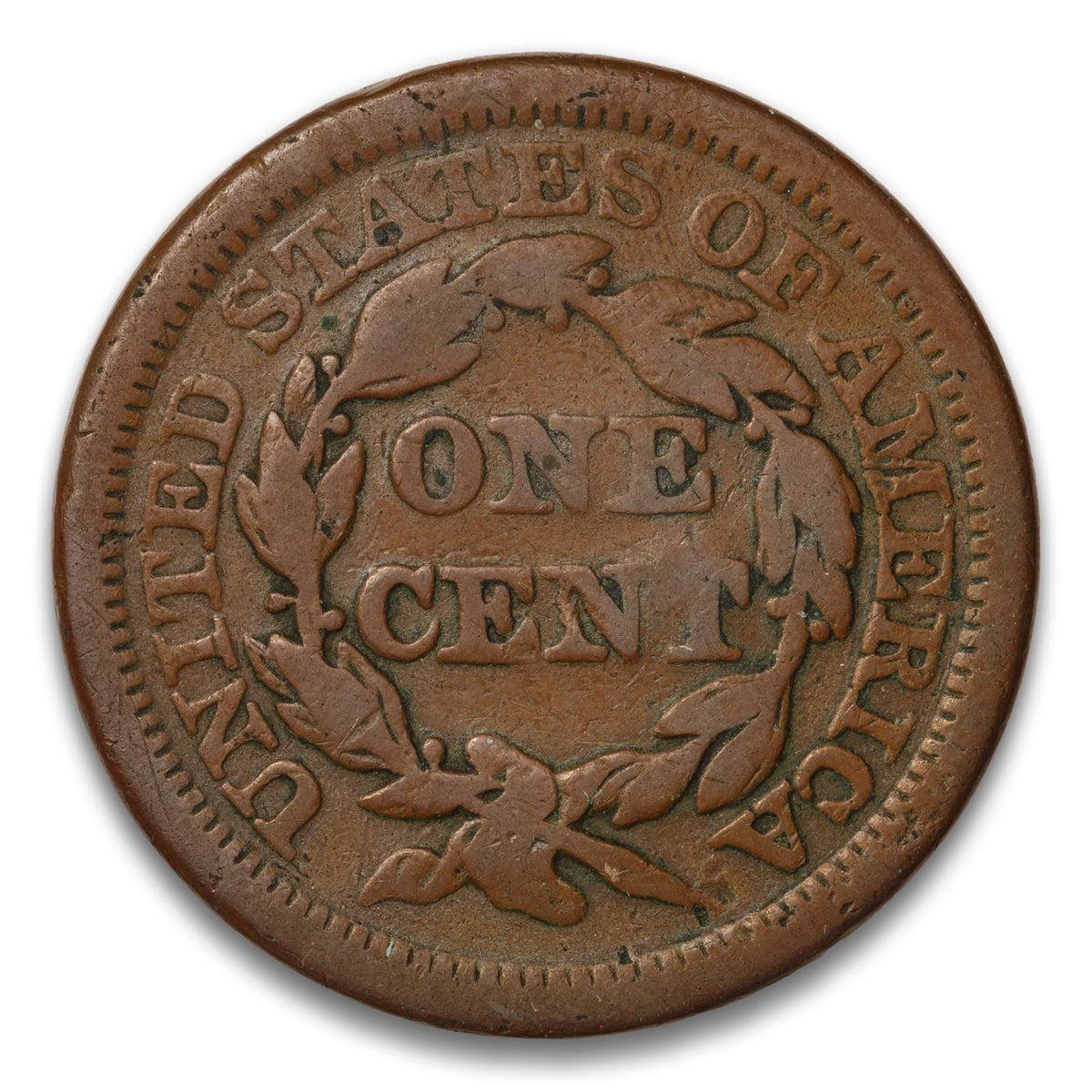US 1 Cent Braided Hair 1853 Non-Certified G-6