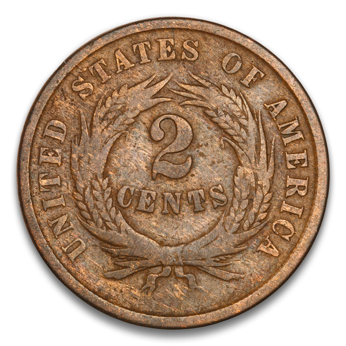 US 2 Cent 1864 Large Motto Non-Certified G-6