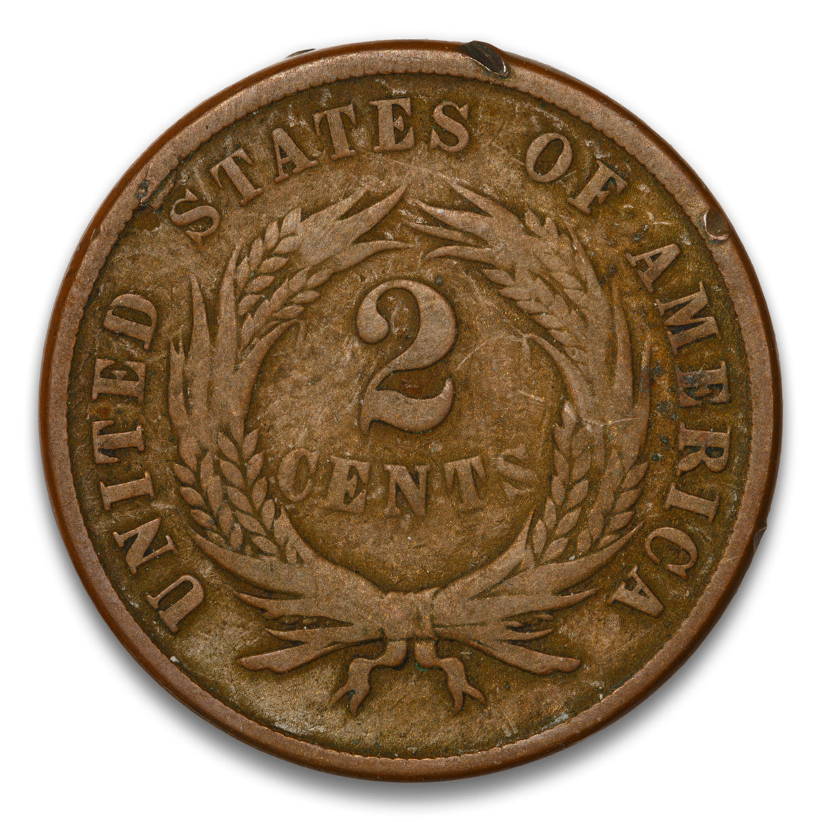 US 2 Cent 1865 Plain 5 Non-Certified G-6