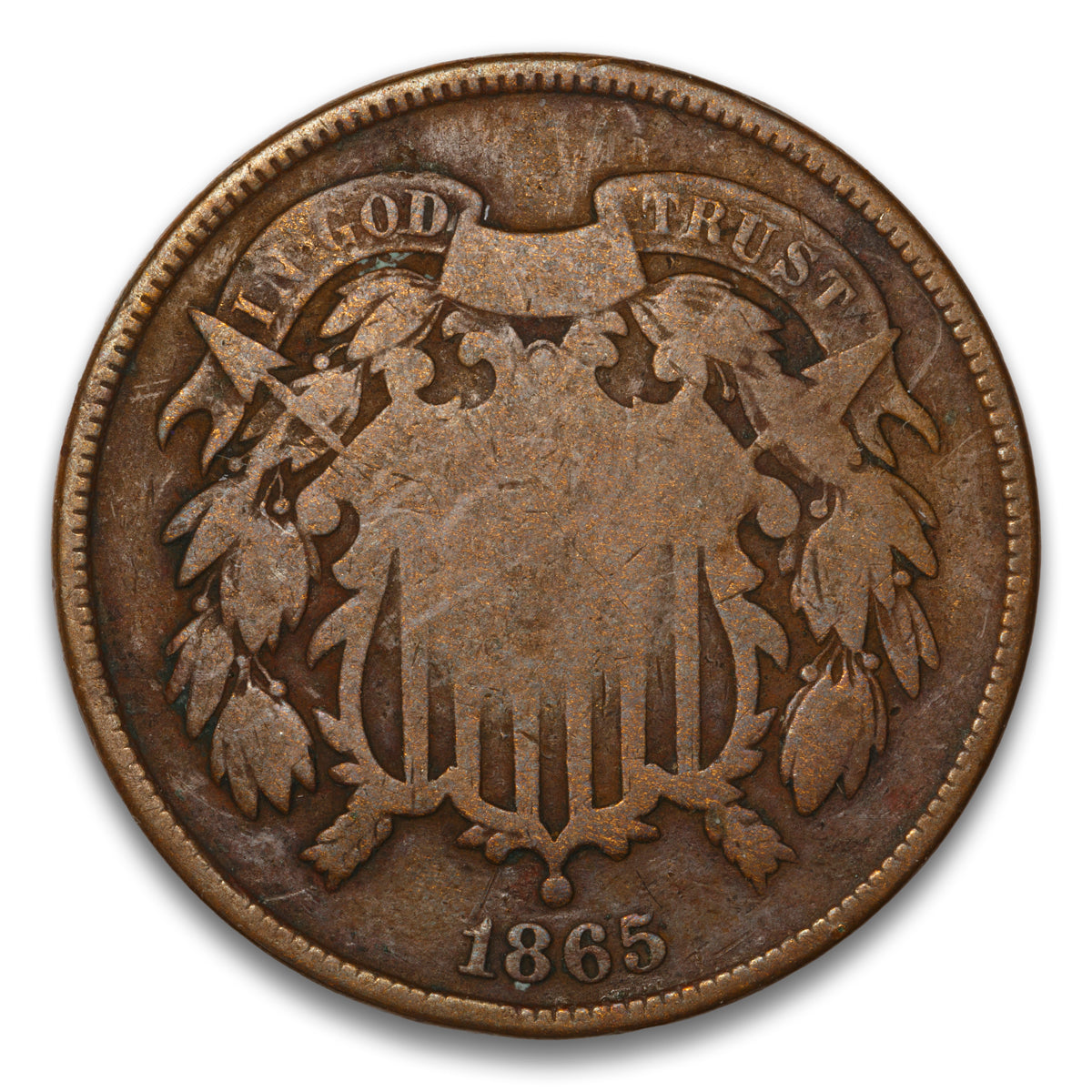 US 2 Cent 1865 Fancy 5 Non-Certified VG-8