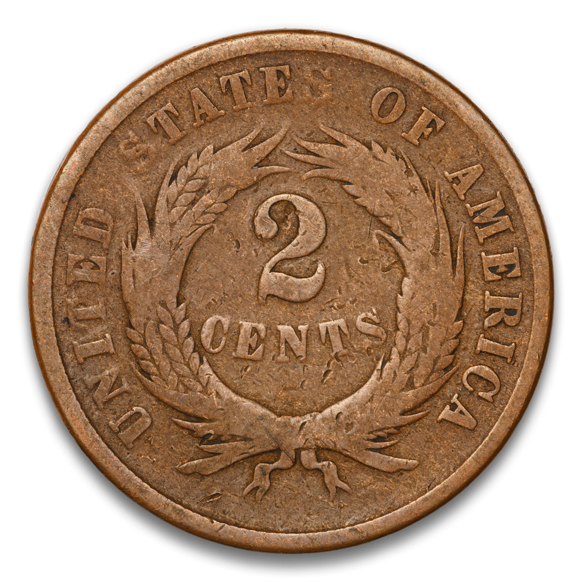 US 2 Cent 1865 Fancy 5 Non-Certified G-4