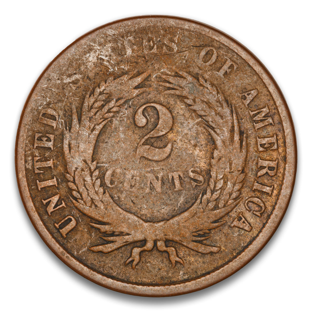 US 2 Cent 1865 Fancy 5 Non-Certified G-4