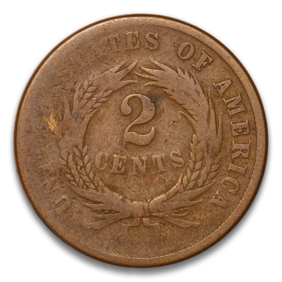 US 2 Cent 1866 Non-Certified aG-3