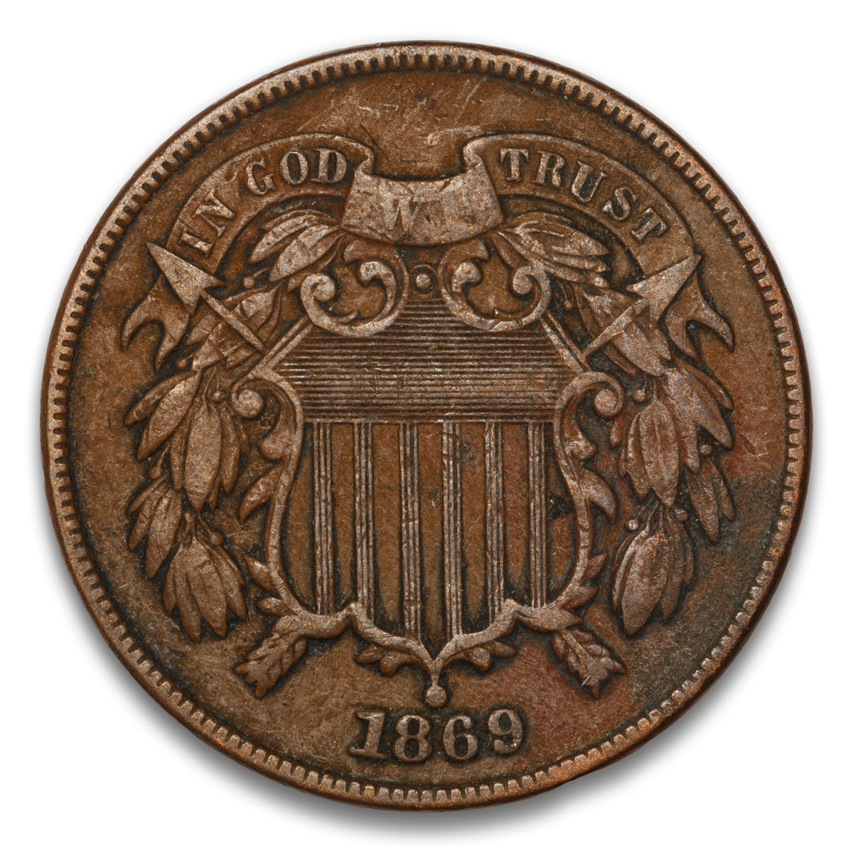 US 2 Cent 1869 Non-Certified VF-20