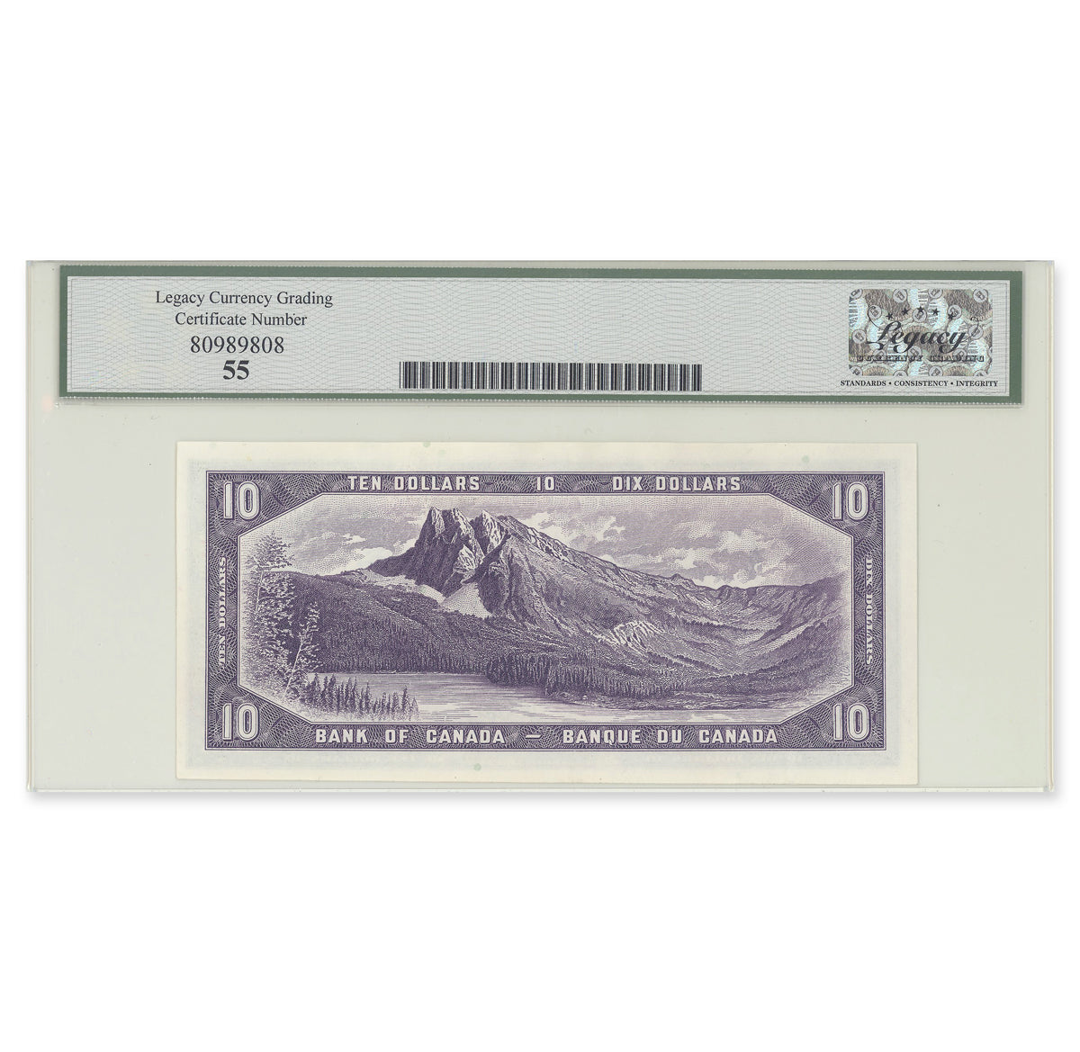 $10 1954 Devil's Face Series BC-32b Beattie-Coyne Prefix J/D Legacy AU-55