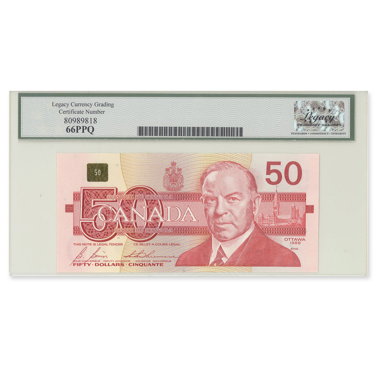 $50 1988 BC-59b-N5-iv Low Serial # Bonin-Thiessen Prefix FHN Legacy GUNC-66 PPQ