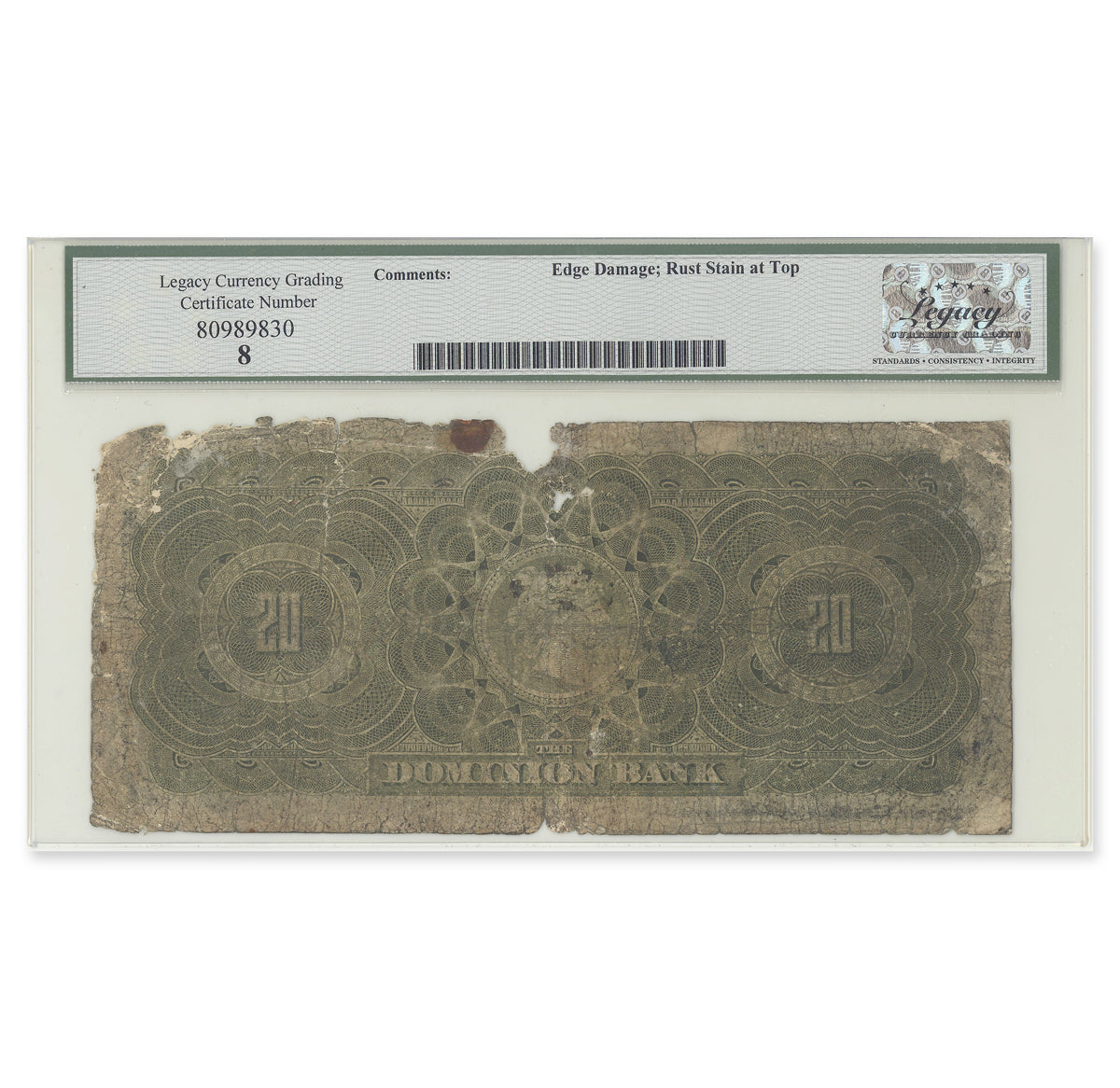 $20 1909 220-20-04 Dominion Bank various-Osler Legacy VG-8