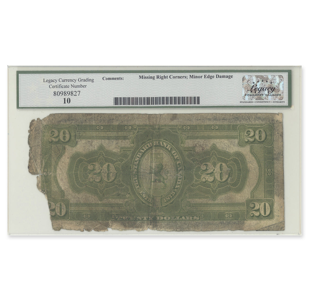 $20 1919 695-18-28 Standard Bank of Canada Francis-Easson Legacy VG-10 - ONLY 14 KNOWN