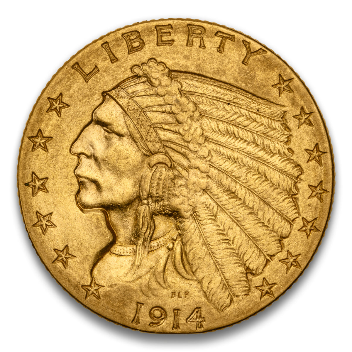 US $2.5 1914D Non-Certified AU-53