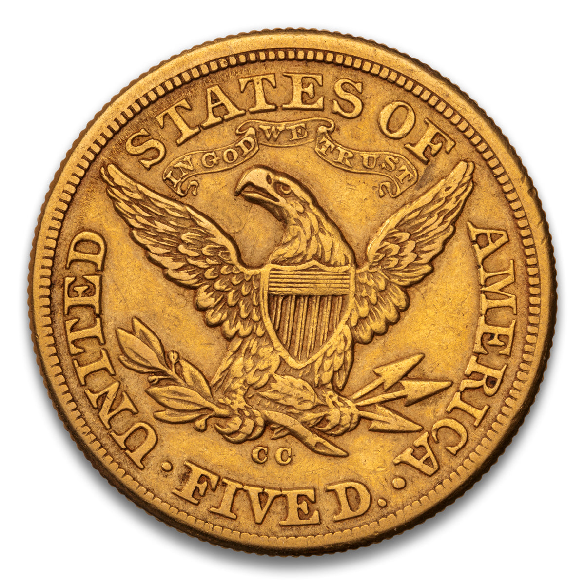 US $5 1874CC Non-Certified VF-30