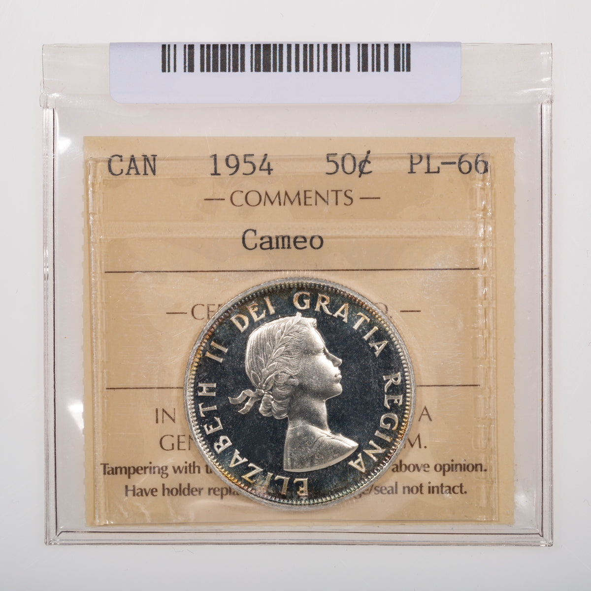 50 Cent 1954 ICCS PL-66 Cameo