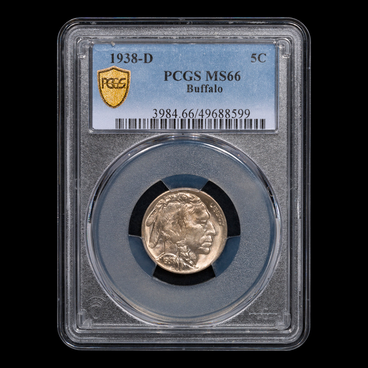 US 5 Cent Buffalo 1938D PCGS MS-66