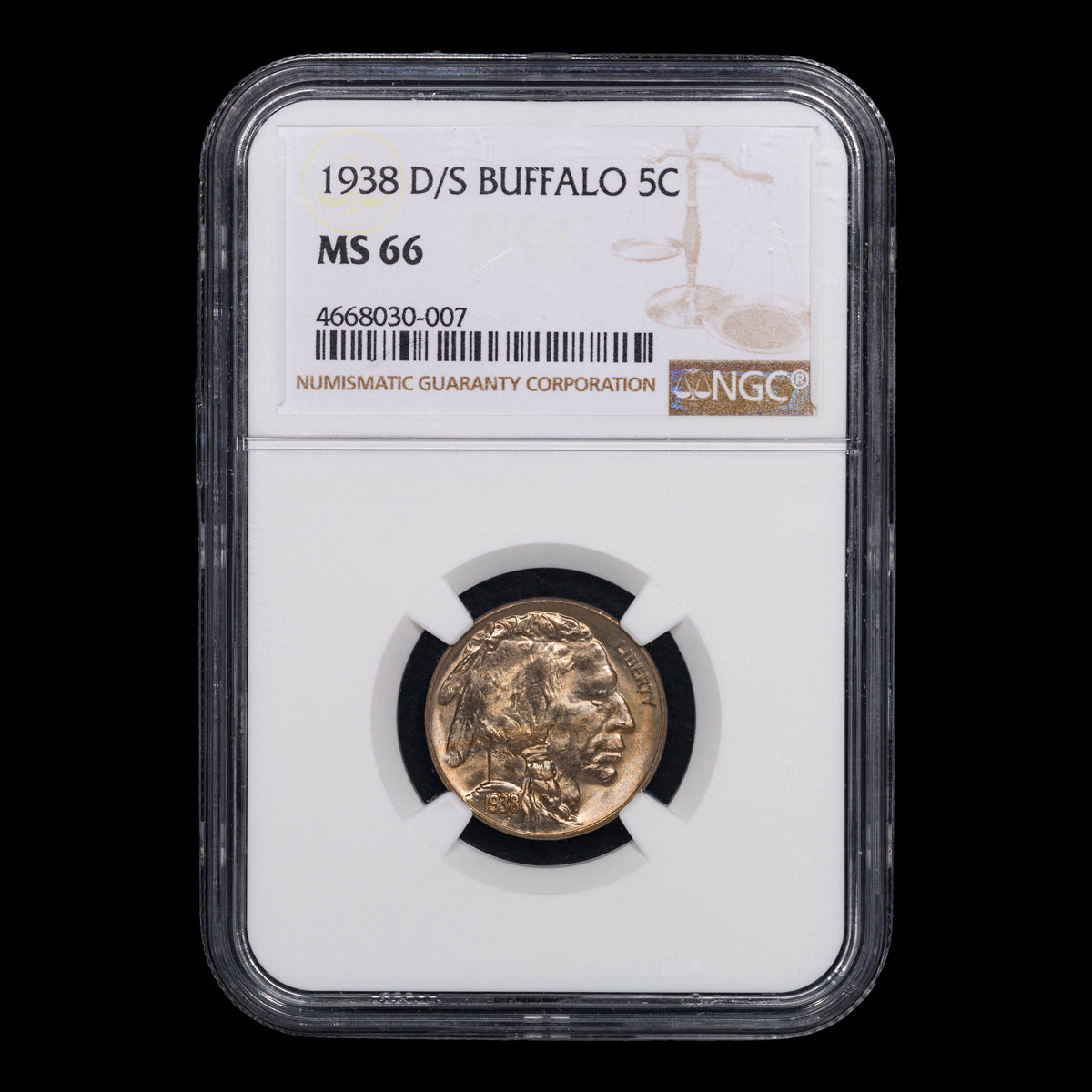 US 5 Cent Buffalo 1939D/S PCGS MS-66