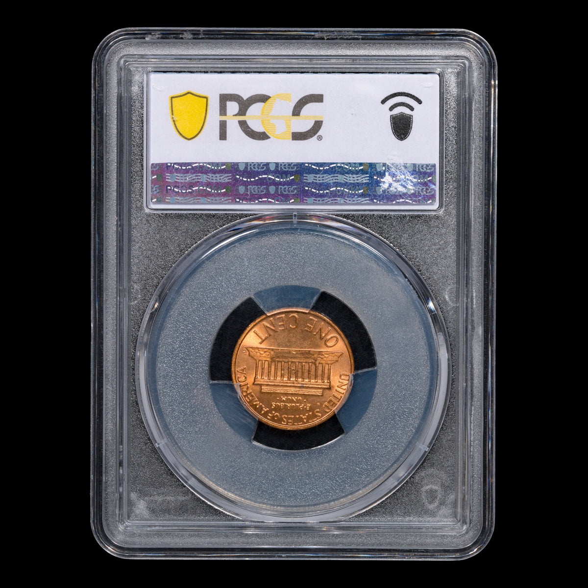 US 1 Cent Memorial (1959-82) Struck Through Capped Die PCGS MS-65 RD