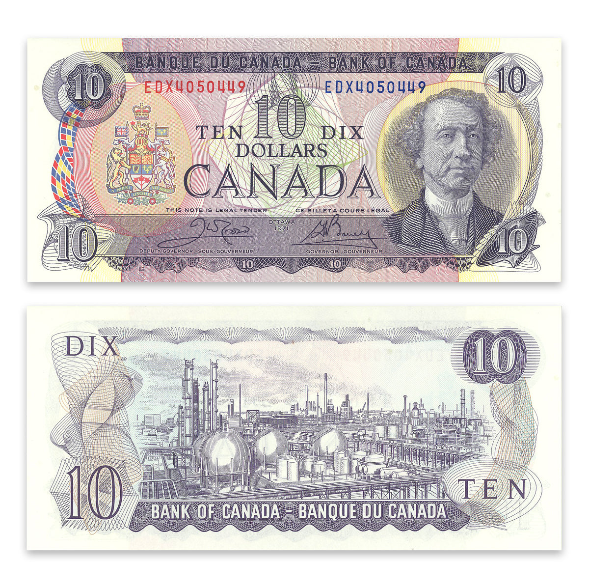 $10 1971 BC-49dA Replacement Crow-Bouey Prefix EDX GUNC-65