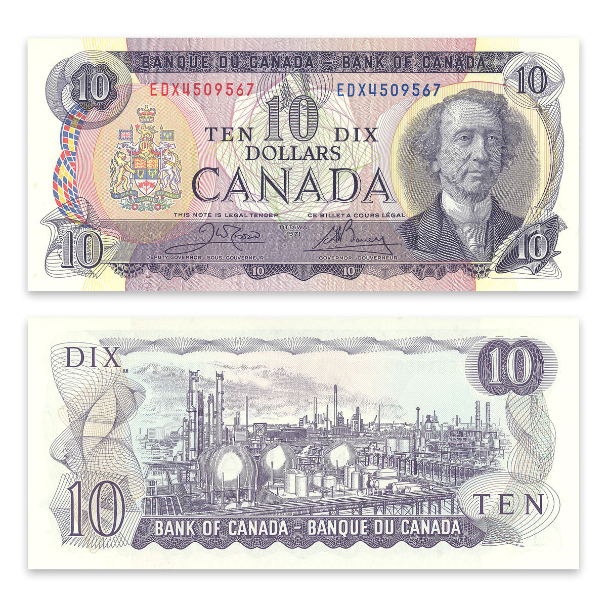 $10 1971 BC-49dA Replacement Crow-Bouey Prefix EDX GUNC-65