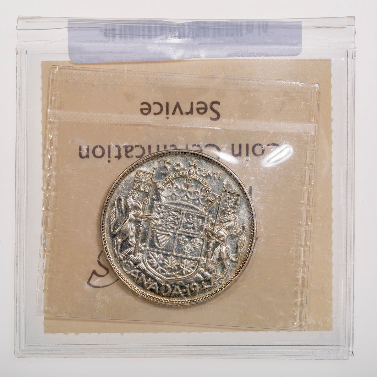 50 Cent 1947 Maple Leaf Straight 7 ICCS VF-30