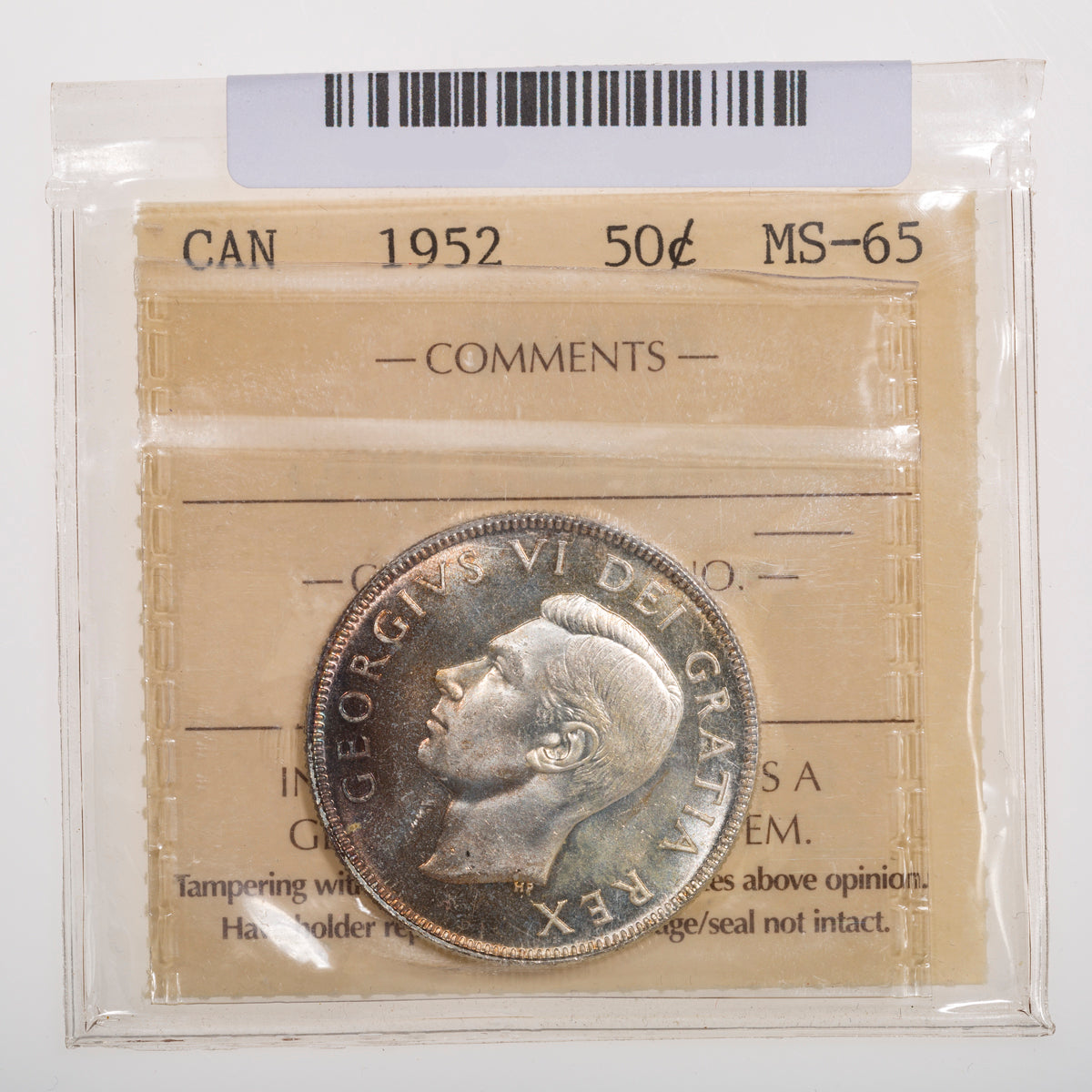 50 Cent 1952 ICCS MS-65