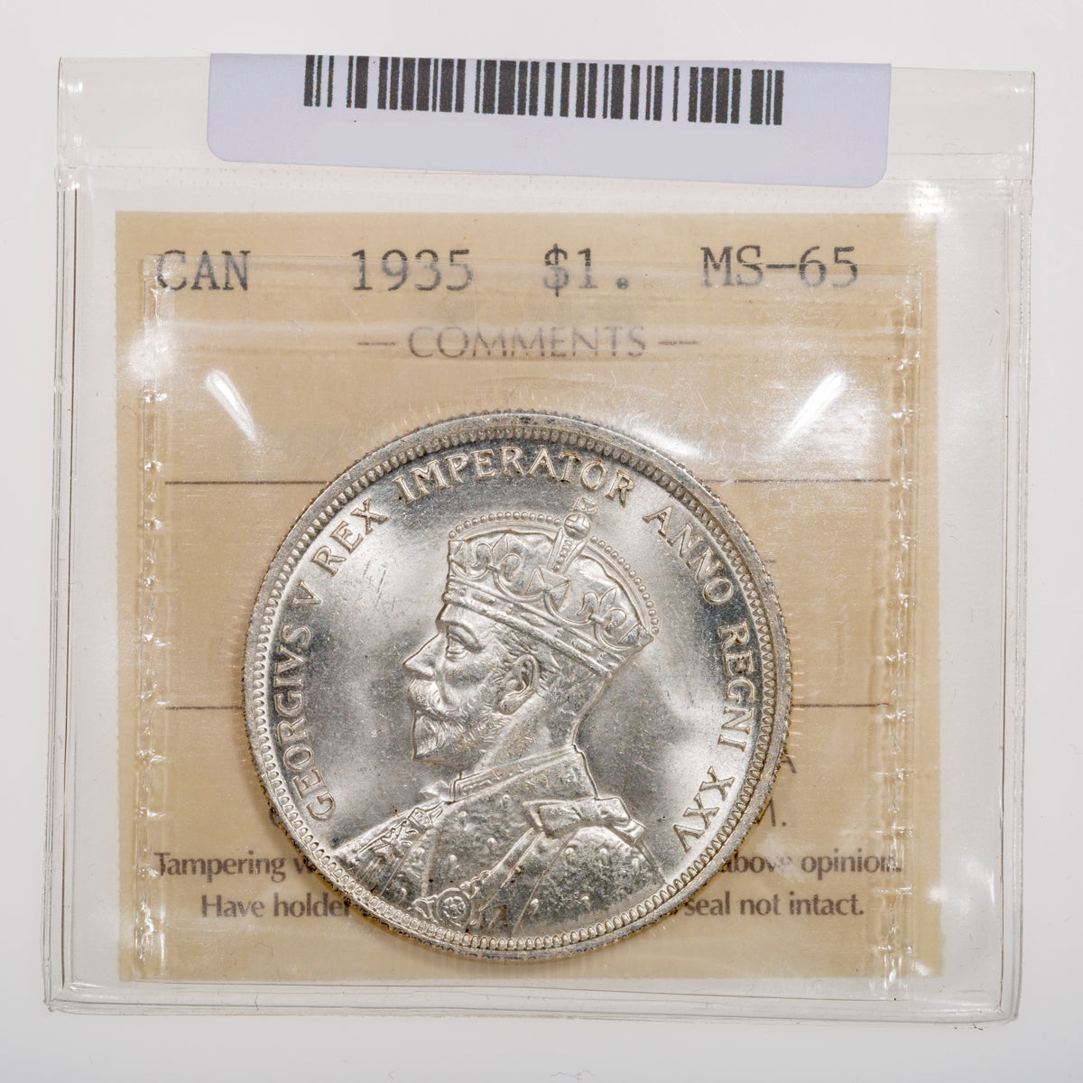 $1 1935 ICCS MS-65