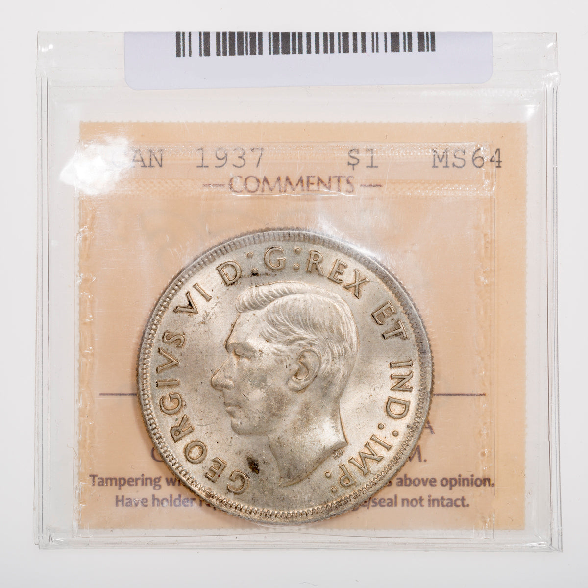 $1 1937 ICCS MS-64