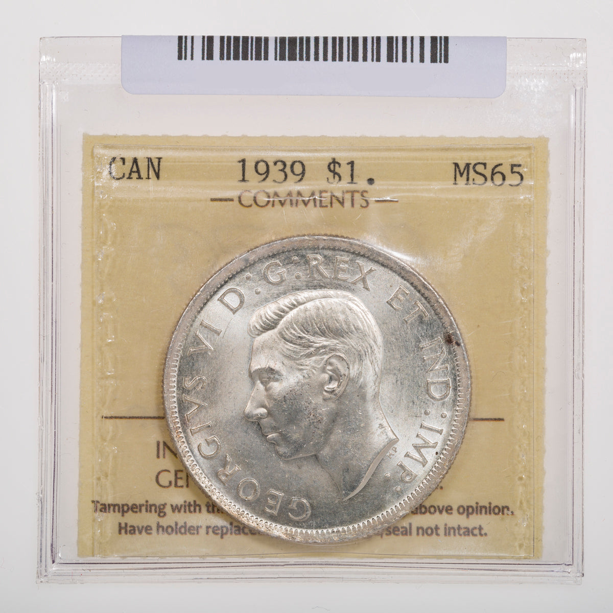 $1 1939 ICCS MS-65