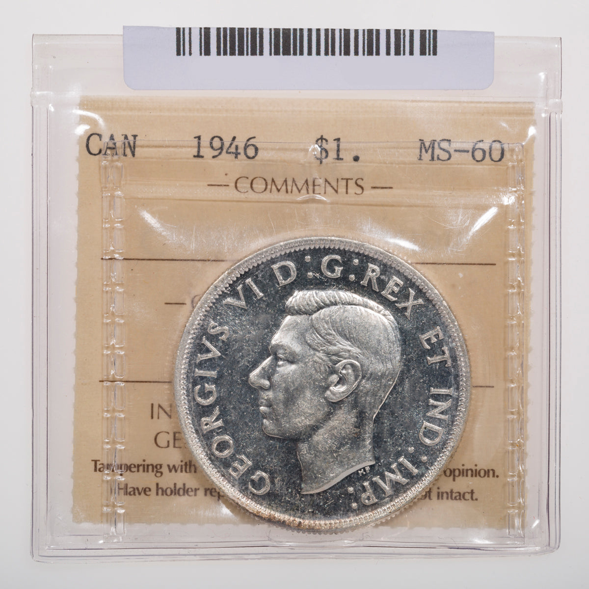 $1 1946 ICCS MS-60