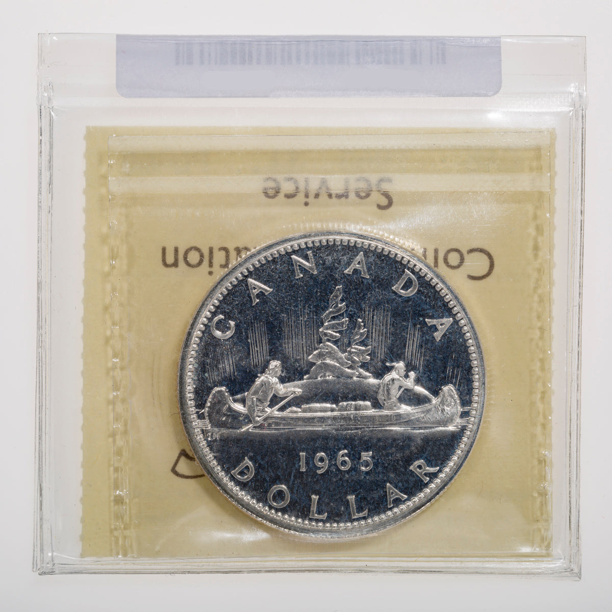 $1 1965 Type 2 Small Beads Blunt 5 ICCS PL-66 Cameo