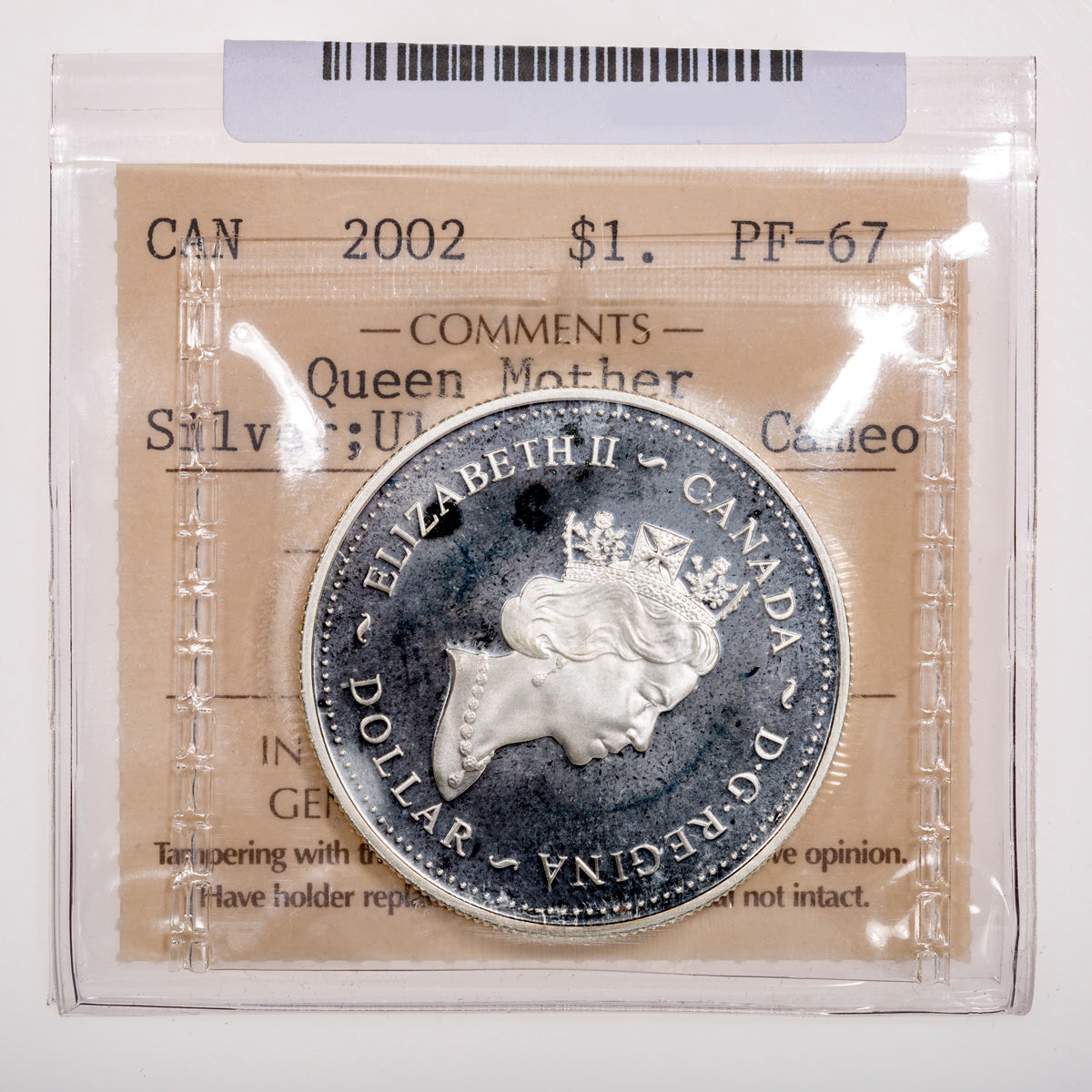 $1 RCM 2002 Queen Mother ICCS PR-67 Ultra Heavy Cameo