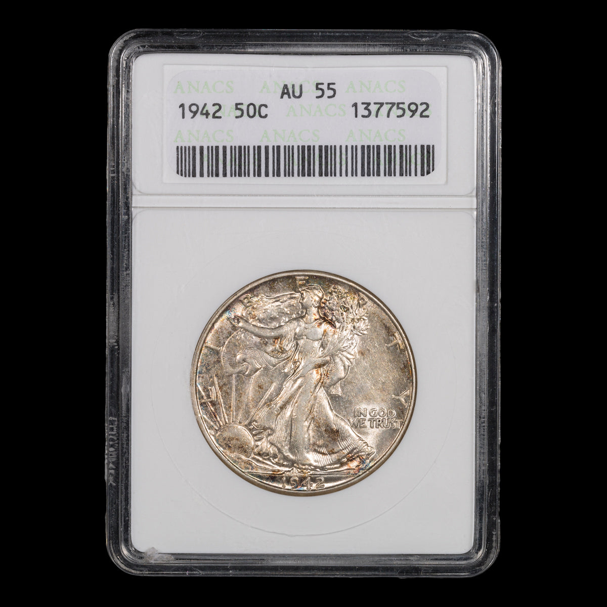 US 50 Cent Walking 1942 ANACS AU-55