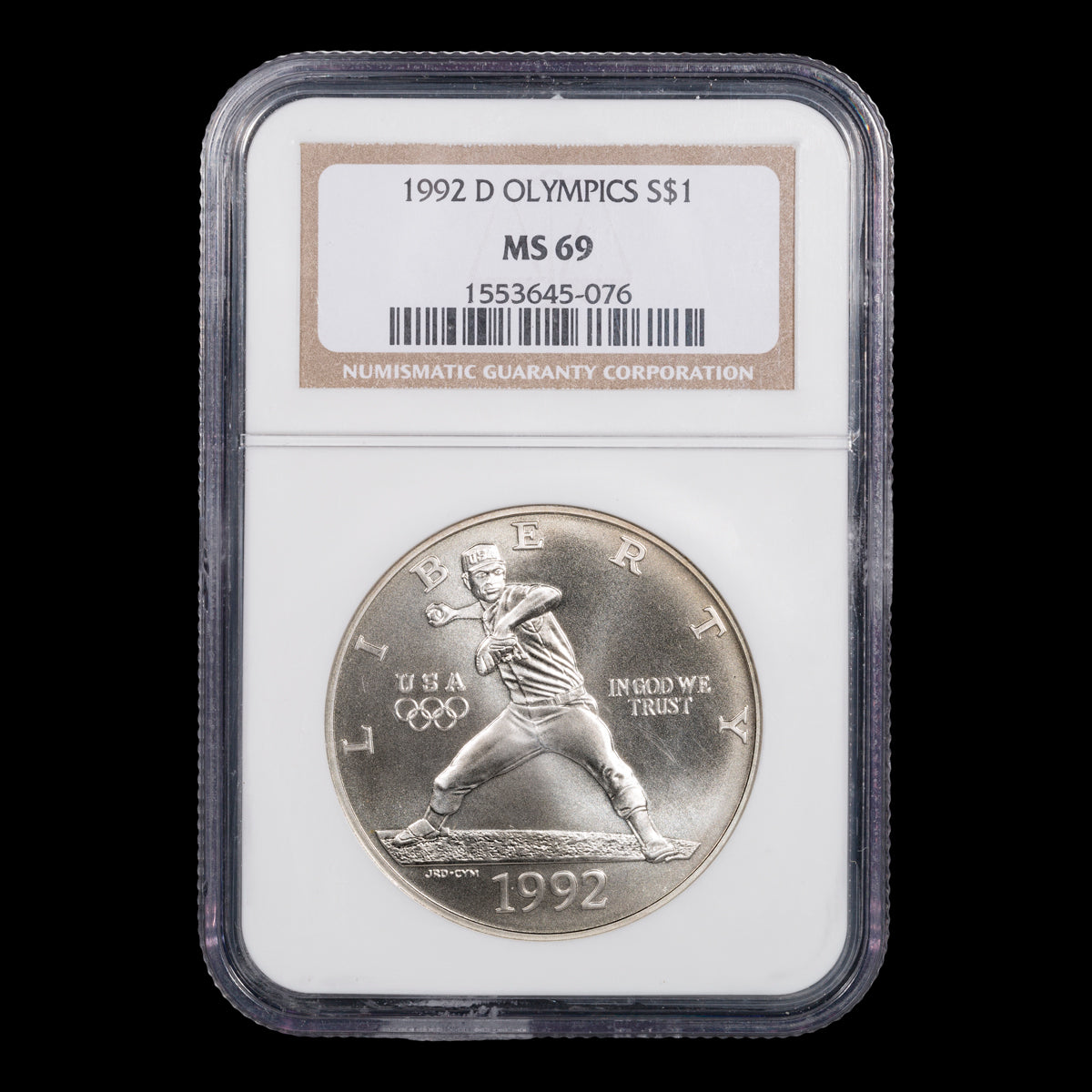 US $1 Commemorative 1992D Olympics NGC MS-69