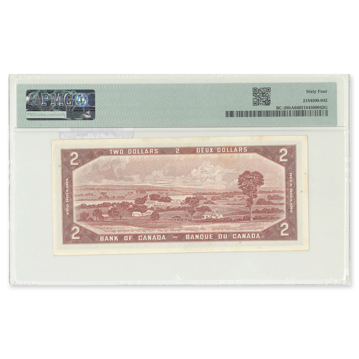$2 1954 Modified Series BC-38bA Replacement Beattie-Rasminsky Prefix *B/B PMG CUNC-64