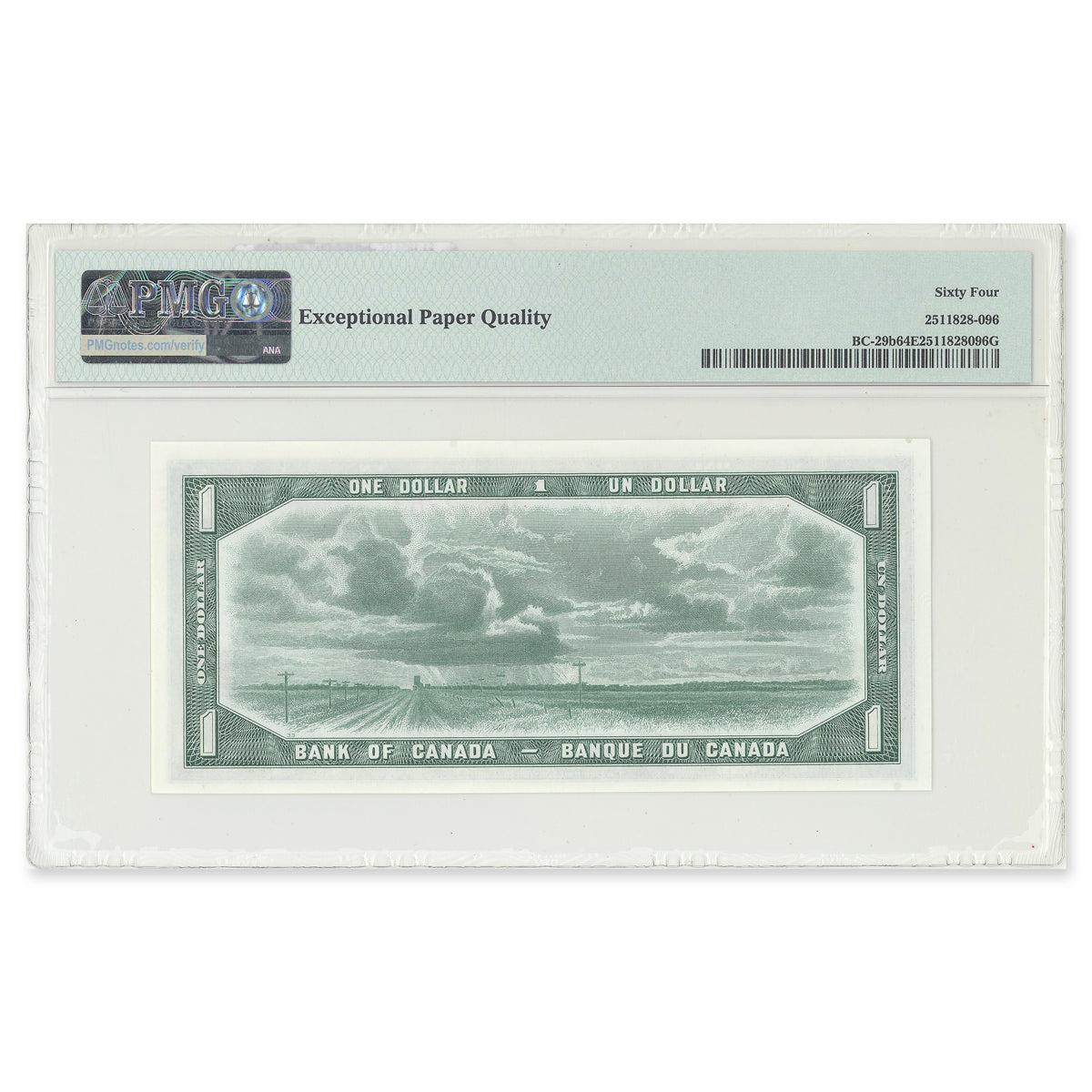 $1 1954 Devil's Face Series BC-29b Beattie-Coyne Prefix S/A PMG CUNC-64 EPQ
