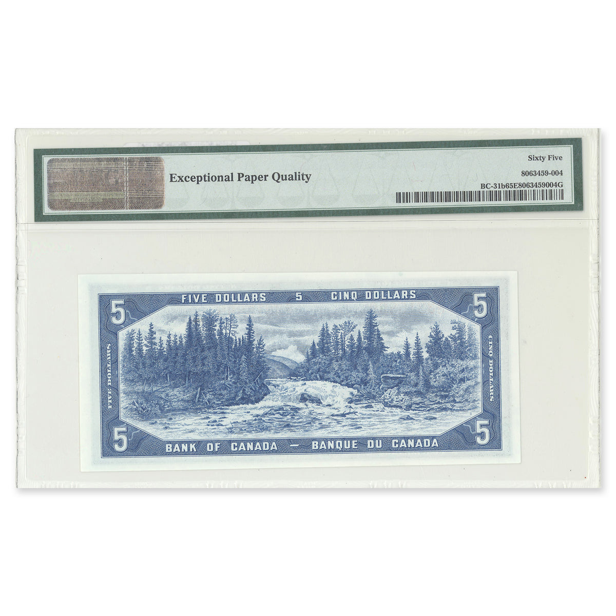 $5 1954 Devil's Face Series BC-31b Beattie-Coyne Prefix G/C PMG GUNC-65 EPQ