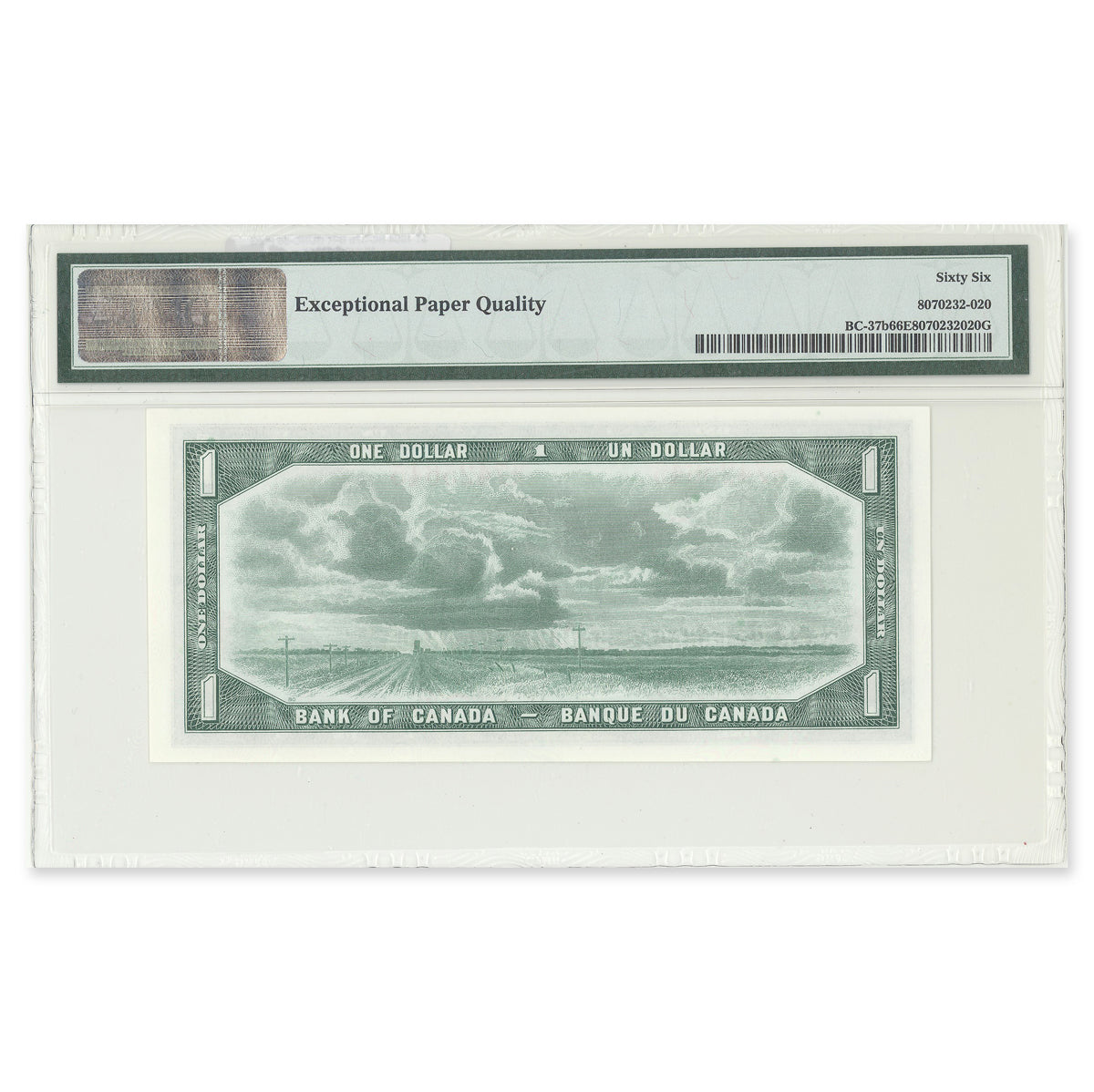 $1 1954 Modified Series BC-37b Beattie-Rasminsky Prefix H/N PMG GUNC-66 EPQ