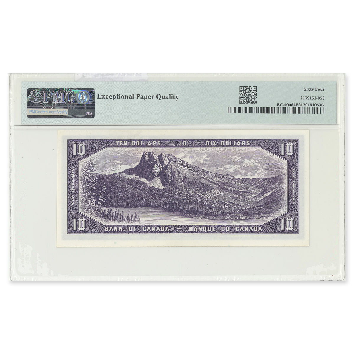 $10 1954 Modified Series BC-40a Beattie-Coyne Prefix R/D PMG CUNC-64 EPQ