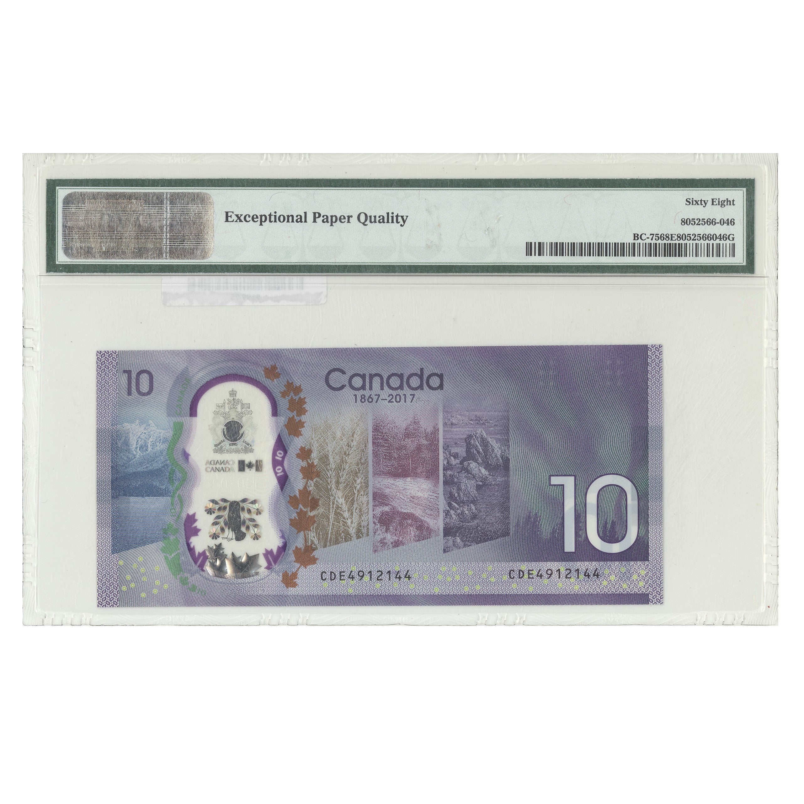 $10 2017 BC-75 Wilkins-Poloz Prefix CDE PMG GUNC-68 EPQ