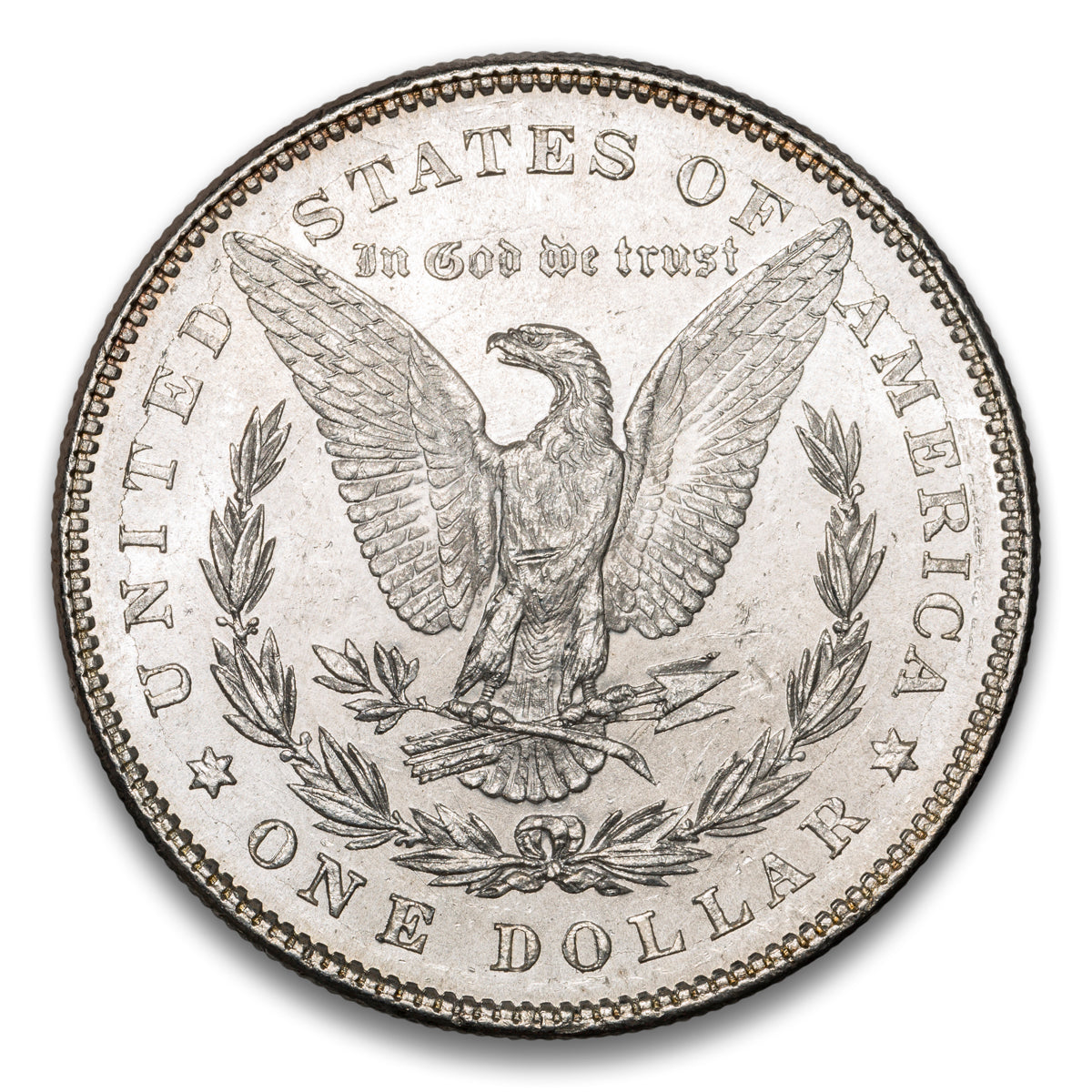 US $1 Morgan 1878 7TF Reverse of 1878 HOT 50 VAM 79 Disconnected Leaf AU-58