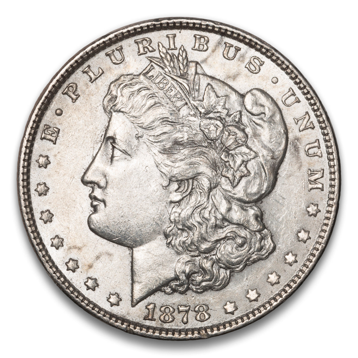 US $1 Morgan 1878 7TF Reverse of 1878 TOP 100 VAM 198 TDO Blossoms EF-45