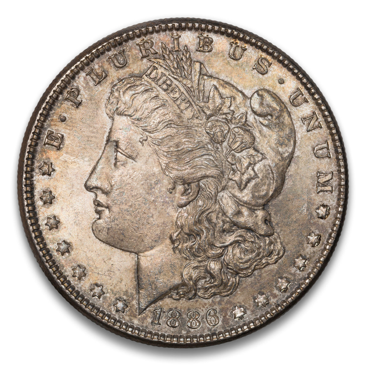 US $1 Morgan 1886 TOP 100 VAM 21 Line in M MPD AU-58