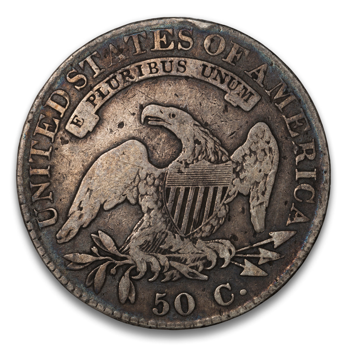 US 50 Cent Capped Bust Lettered Edge 1822 O-107 Button Cap Non-Certified VG-8