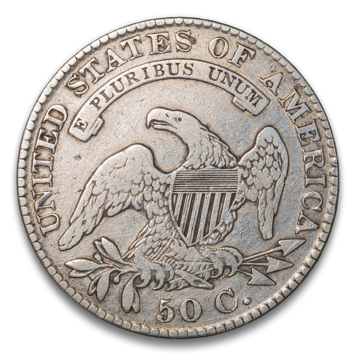US 50 Cent Capped Bust Lettered Edge 1829 Small Letters O-111 Non-Certified VG-10
