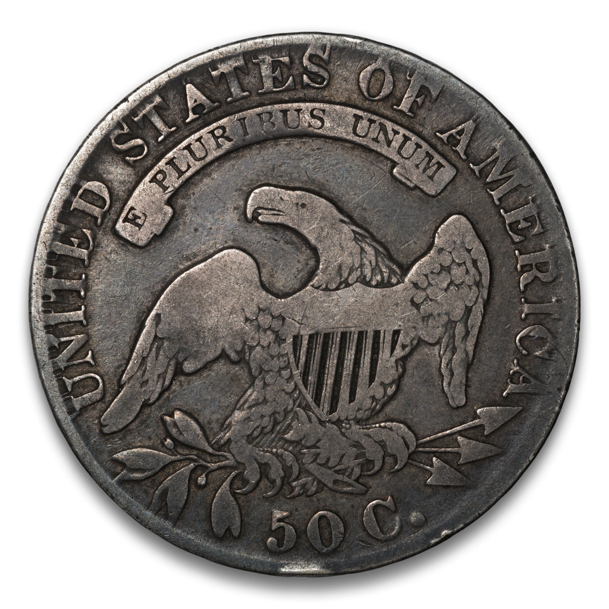 US 50 Cent Capped Bust Lettered Edge 1830 O-119 Medium 0 Non-Certified F-12