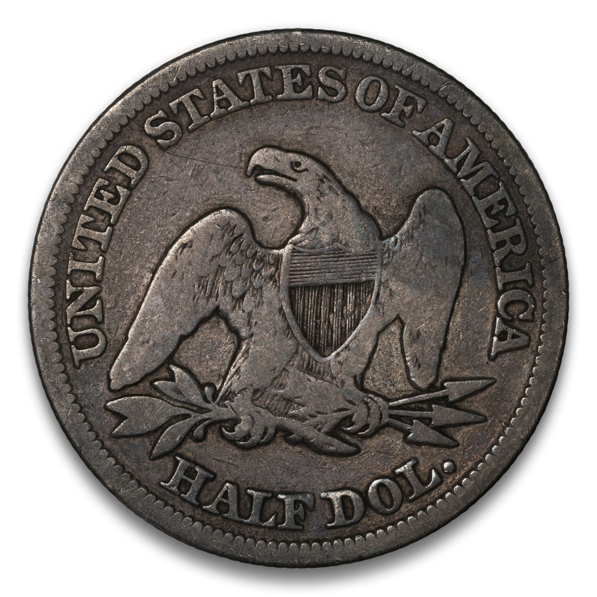 US 50 Cent Seated No Motto, Arrows 1854 WB-101 Non-Certified VG-8