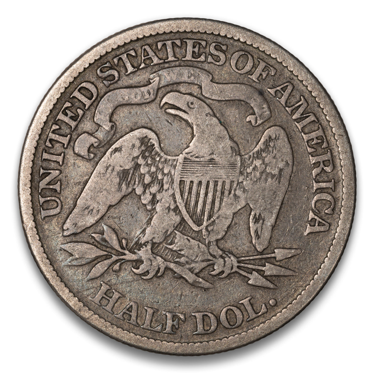 US 50 Cent Seated With Motto, Arrows 1874 WB-102 Large Arrows Non-Certified VG-10
