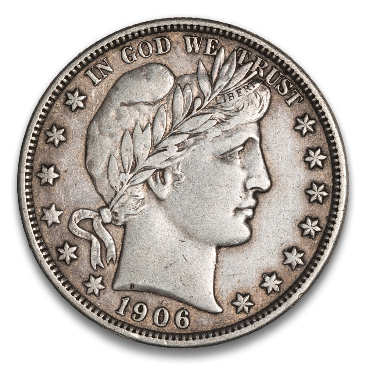 US 50 Cent Barber 1906D VF-35