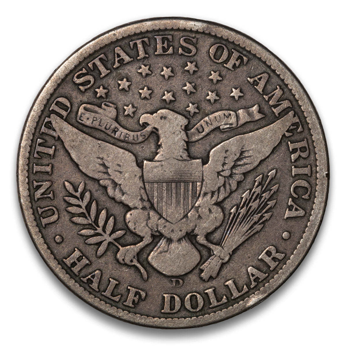 US 50 Cent Barber 1908D VG-10