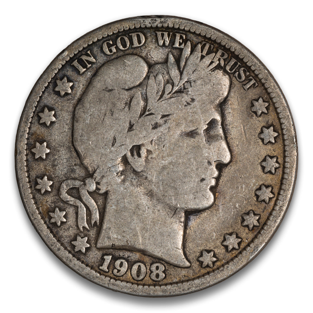 US 50 Cent Barber 1908D VG-8
